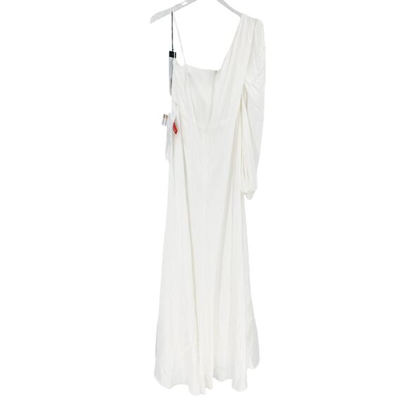 MAC DUGGAL Dress Size 8 Evening Gown White NEW One Shoulder Chiffon - Picture 4 of 5